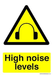 Home / ACM signs / Danger & Warning signs / High noise levels warning sign