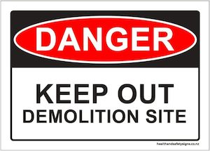 Home / ACM signs / Danger & Warning signs / Keep Out Demolition Site Danger Sign