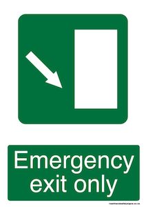 Home / ACM signs / Exit signs / Emergency exit only