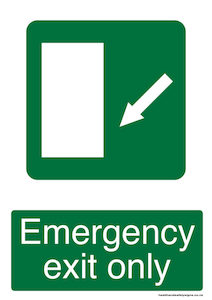 Home / ACM signs / Exit signs / Emergency exit only