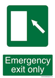 Home / ACM signs / Exit signs / Emergency exit only green