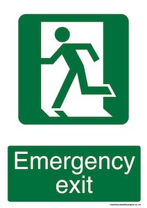 Home / ACM signs / Exit signs / Emergency exit this way