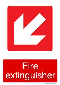 Home / ACM signs / Fire signs / Fire extinguisher down left