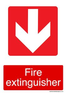 Home / ACM signs / Fire signs / Fire extinguisher down red