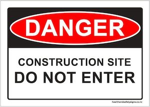 Home / ACM signs / Danger & Warning signs / Construction Site, Do Not Enter Danger Sign