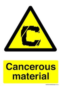 Home / ACM signs / Danger & Warning signs / Cancerous material warning sign