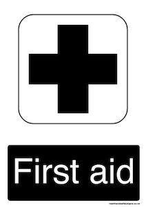 Home / ACM signs / First aid signs / First aid black