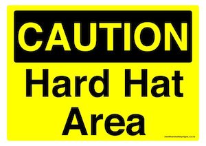 Home / ACM signs / Caution signs / Hard hat area caution sign