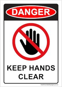 Home / ACM signs / Danger & Warning signs / Keep Hands Clear Danger Sign