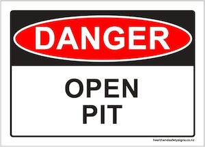 Home / ACM signs / Danger & Warning signs / Open Pit Danger Sign