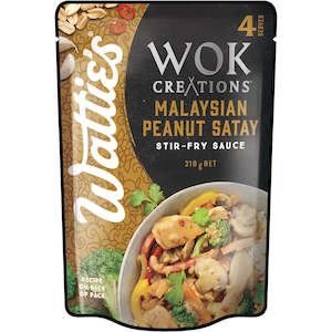 Watties Wok Creations Stir-fry Sauce Malaysian Peanut Satay 210g