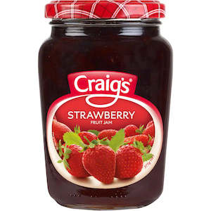 Dairy: Craigs Fruit Jam Strawberry Jar 375g