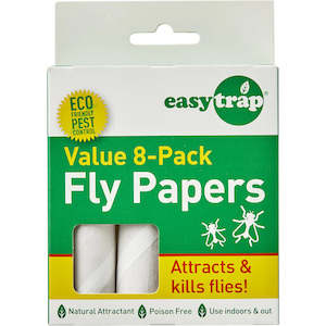 Household: Easy Trap Insect Control Fly Papers 8pack