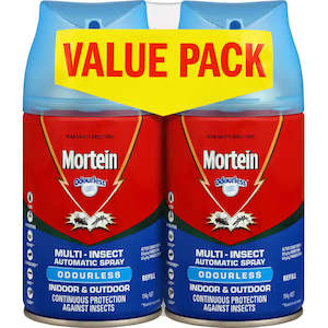 Mortein Value Pack Automatic Spray System Refill Odourless Indoor 308g Cans 2pack