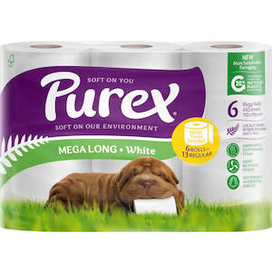 Purex Toilet Paper 6pk Mega Long White