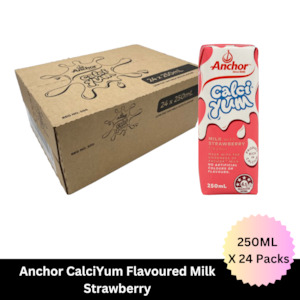 Anchor CalciYum Strawberry Flavoured Milk 250ML X 24 Pack