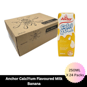 Anchor CalciYum Banana Flavoured Milk 250ML X 24 Pack