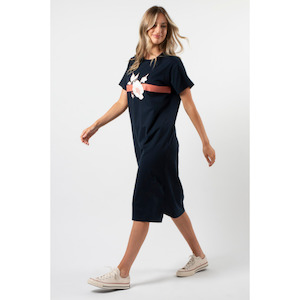 Womenswear: Tee shirt dress navy floral