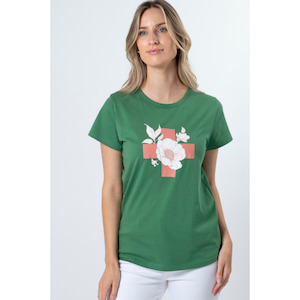 Womenswear: T shirt vintage green (Last one size 10)