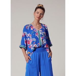 Womenswear: Fiesta top Corfu blue multi top