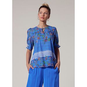 Calliope top corfu blue muti