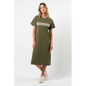 Womenswear: Maxie Tee dress Khaki white