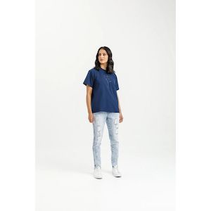 Chris Tee blue tonal floral print