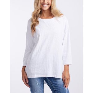 Annie 3/4 sleeve top white