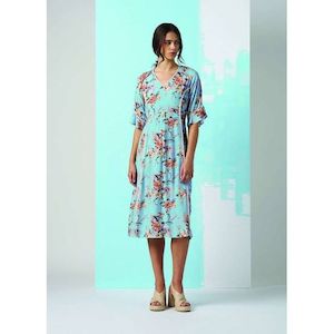 Womenswear: Peony Princess dress Blue Multi (Last one size 8)