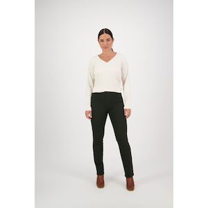 Womenswear: slim leg knit denim forest (Size 12)