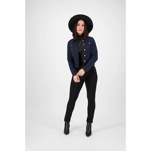 Womenswear: Knit denim jacket carbon (Size 14)