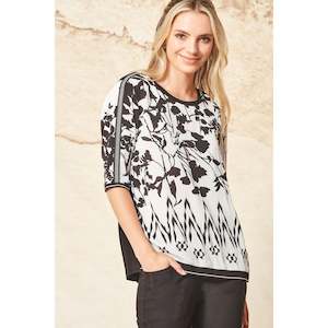 Womenswear: Orbit top print (Size Small left)