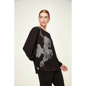 Womenswear: Orchid top black (Size Lge)