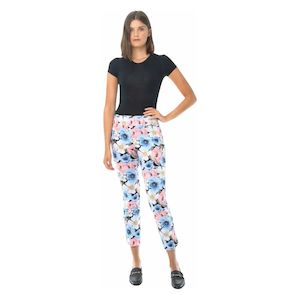 SPRING PRINT PETAL ANKLE PANT