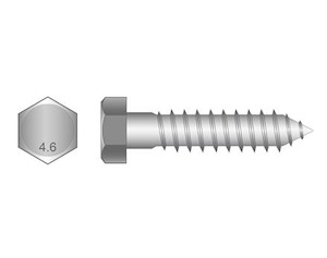 12MM X 130 COACH SCREWS GALV CLASS 4.8 (Fortress)