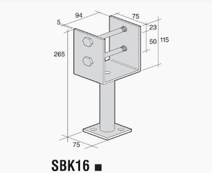 POST SUPPORT S/LESS STEEL SKB16A/S