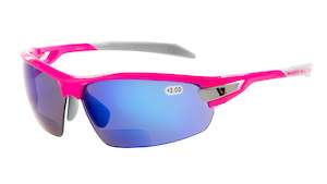 PHO Pink Frame - Blue Mirror Bifocal Lens