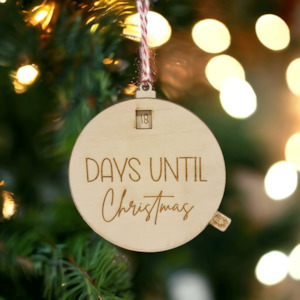 Laser Cut Wood Gifts: Days Until Christmas Bauble (interactive)