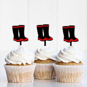 Laser Cut Wood Gifts: Redband Gumboot Cupcake Toppers