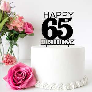 Happy 65th Birthday Cake Topper