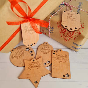 Laser Cut Wood Gifts: Engraved Christmas Gift Tags