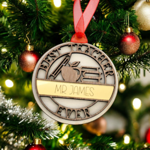 New Arrivals: Best Teacher Ever | Christmas Ornament