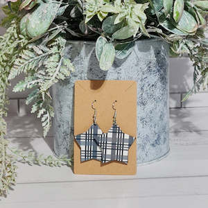 Earrings: Black & White Gingham