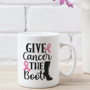 Custom Mugs: Give Cancer the Boot Mug