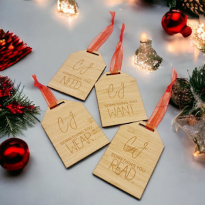 Christmas: Personalised Want Need Wear Read Tags