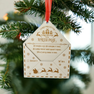 Christmas Ornaments: Christmas Letter Holder / Bauble for Santa Letter