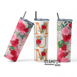 Christmas Gifts: Glitter Rose Mum Tumbler  -  20oz