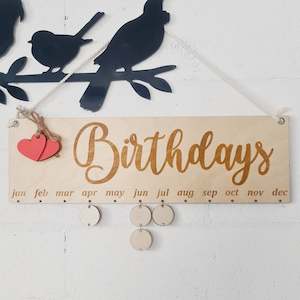 Teacher Gifts: Wooden Calendar - Birthdays