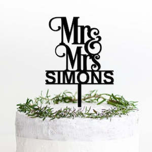 Mr & Mrs Wedding Cake Topper - (8a)