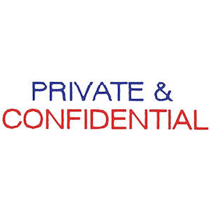 Office Stamps: Dixon Private and Confidential - 045 Blue/Red